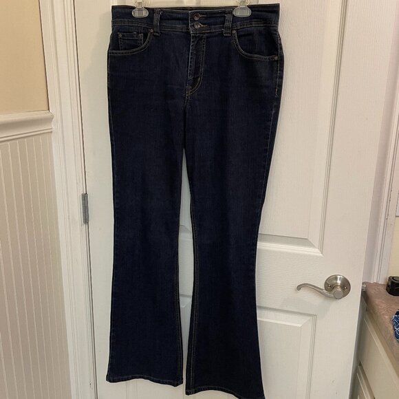 NINE WEST JEANS, SIZE 12, BOOT CUT, BLUE DARK WASH - Picture 2 of 7